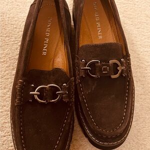 Donald J. Pliner Dark Brown Suede Loafers